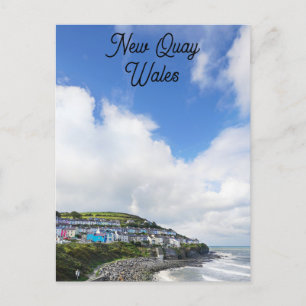 Wales New Quay Welsh Beach Kust Reizen Briefkaart