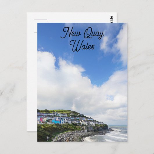 Wales New Quay Welsh Beach Kust Reizen Briefkaart (Voorkant / Achterkant)