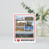 Wales - Newport - I Love - Briefkaart (Staand voorkant)