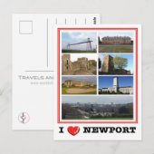 Wales - Newport - I Love - Briefkaart (Voorkant / Achterkant)