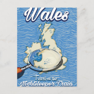 Wales Nightsleeper trein Britse reisposter Briefkaart
