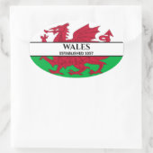 Wales, opgericht in 1057 Welsh Dragon Flag Ovale Sticker (Tas)