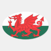 Wales Ovale Sticker (Voorkant)