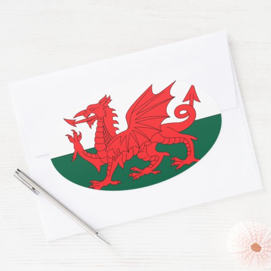 Wales Ovale Sticker (Envelop)