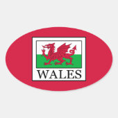 Wales Ovale Sticker (Voorkant)