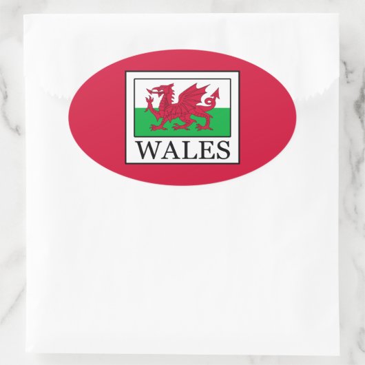 Wales Ovale Sticker (Tas)