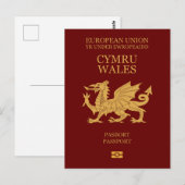 Wales passport briefkaart (Voorkant / Achterkant)