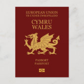 Wales passport briefkaart (Voorkant)
