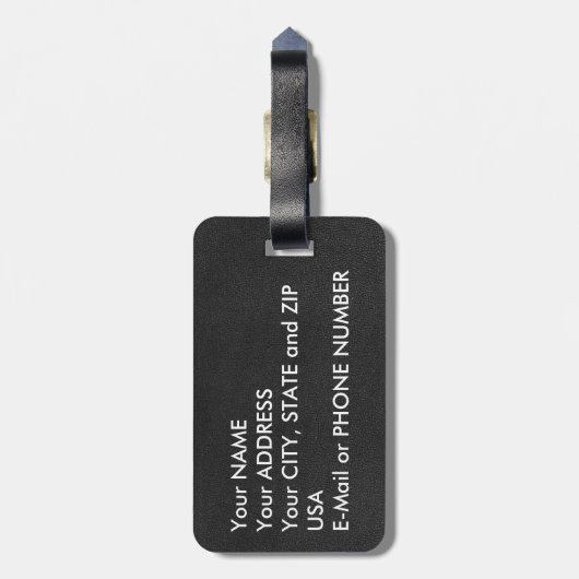 Wales Pennant met een lederen blik van hoge kwalit Bagagelabel (Achterkant verticaal)