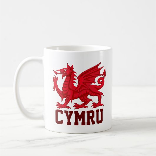 Wales Red Dragon (Y Ddraig Goch) Koffiemok (Links)