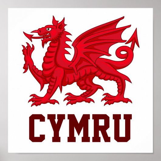 Wales Red Dragon (Y Ddraig Goch) Poster (Voorkant)