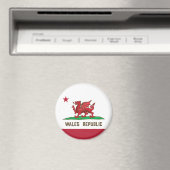 Wales Republic Dragon Flag Welsh Pride Magneet (Insitu (Vaatwasser))