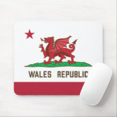 Wales Republic Dragon Flag Welsh Pride Muismat (Met muis)