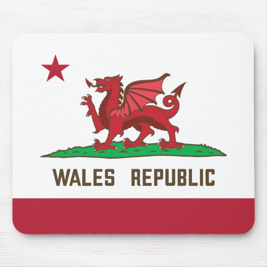 Wales Republic Dragon Flag Welsh Pride Muismat (Voorkant)