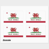 Wales Republic Dragon Flag Welsh Pride Rechthoekige Sticker (Vel)
