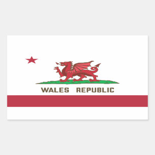 Wales Republic Dragon Flag Welsh Pride Rechthoekige Sticker