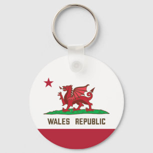 Wales Republic Dragon Flag Welsh Pride Sleutelhanger