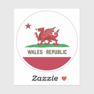 Wales Republic Dragon Flag Welsh Pride Sticker