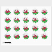 Wales Ripped Flag Classic Round Sticker (Vel)