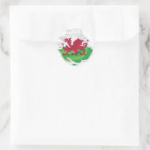 Wales Ripped Flag Classic Round Sticker (Tas)