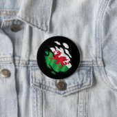 Wales ripped vlag ronde button 7,6 cm (In situ)