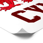 Wales Rode Draak (Y Ddraig Goch) Poster (Hoek)