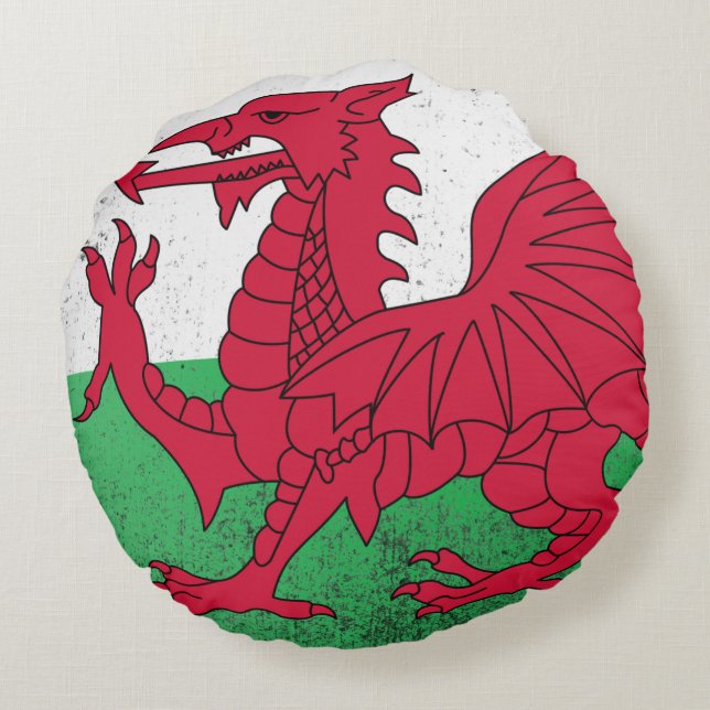Wales Rond Kussen (Achterkant)