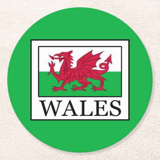 Wales Ronde Kartonnen Onderzetter (Voorkant)