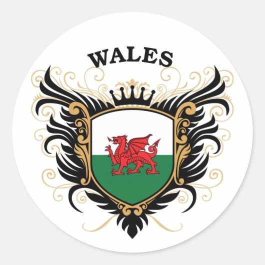 Wales Ronde Sticker (Voorkant)
