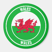 Wales Round Emblem Magneet (Voorkant)