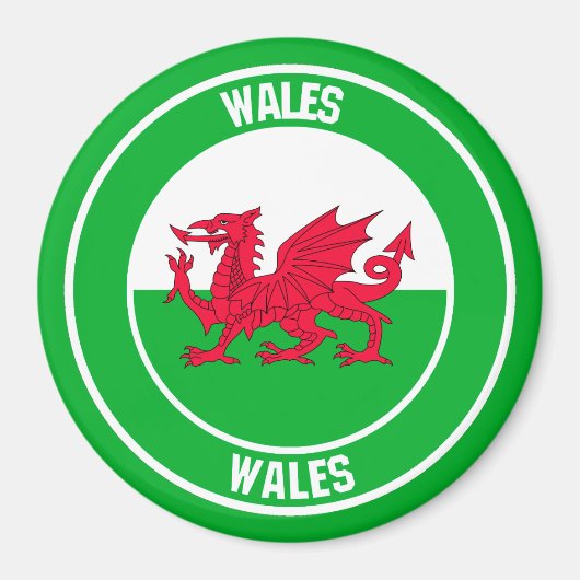 Wales Round Emblem Magneet (Voorkant)