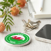 Wales Round Emblem Sleutelhanger (Zijkant)