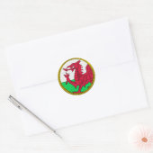 Wales Round Patch Gold Ronde Sticker (Envelop)