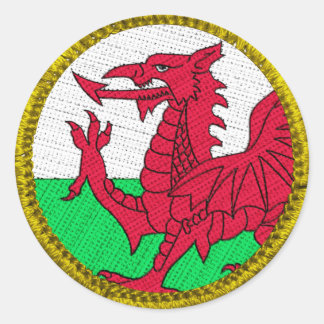Wales Round Patch Gold Ronde Sticker