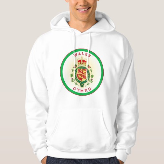 Wales Royal Badge Circle Shape Hoodie (Voorkant)