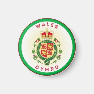 Wales Royal Badge Circle Shape Magneet