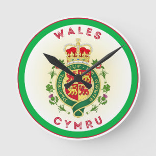 Wales Royal Badge Circle Shape Ronde Klok