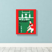 Wales Rugby Fan Art Canvas Afdruk (Insitu (Houten vloer))