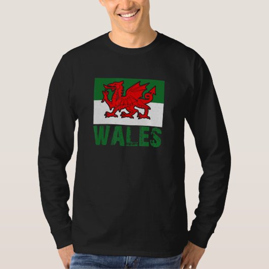 Wales Rugby national flag Cardiff fan T-shirt (Voorkant)