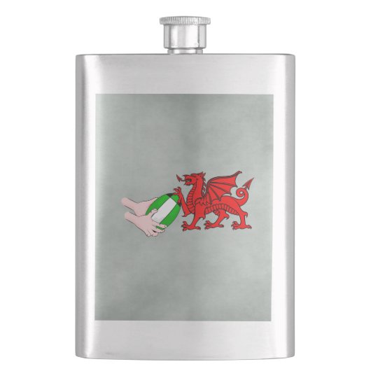 Wales Rugby Team Dragon met Rugby Ball Flacon (Voorkant)