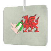 Wales Rugby Team Dragon met Rugby Ball Luchtverfrisser (Links)
