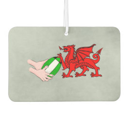 Wales Rugby Team Dragon met Rugby Ball Luchtverfrisser