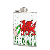 Wales Rugby Team Supporters Vlag met bal Heupfles (Links)