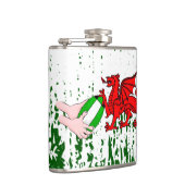 Wales Rugby Team Supporters Vlag met bal Heupfles (Rechts)
