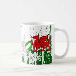 Wales Rugby Team Supporters Vlag met bal Koffiemok