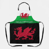Wales schort, Welsh Flag, Cymru / Chefs keuken Schort (Voorkant)