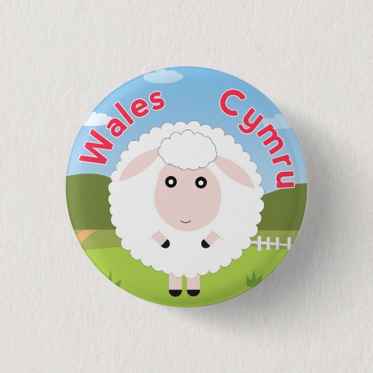 Wales Sheep Pin Button Badge (Voorkant)
