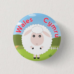 Wales Sheep Pin Button Badge