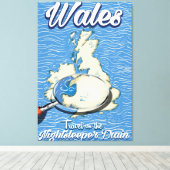 Wales Slaaptrein Britse reisposter Canvas Afdruk (Insitu (Houten vloer))