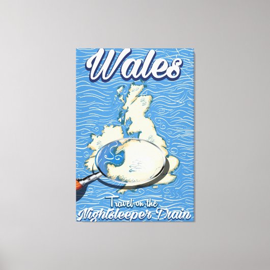 Wales Slaaptrein Britse reisposter Canvas Afdruk (Voorkant)